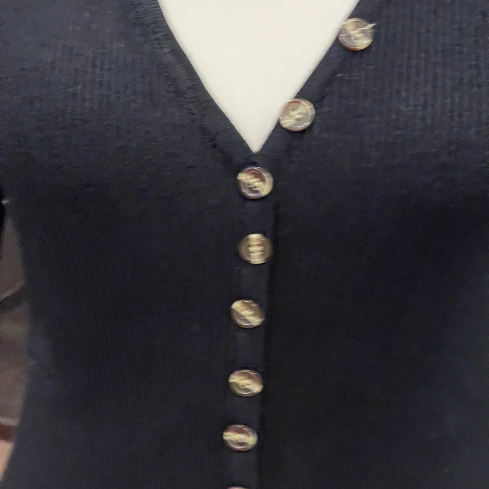 Elegant Black Button-Down Sweater Dress